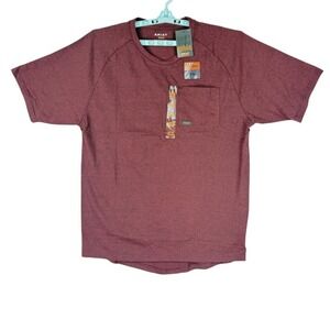 Ariat Rebar‎ Men's Short Sleeve Crew Neck Burgundy Heather T-Shirt Size 2XL NWT